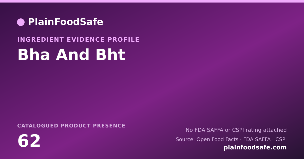 Share card for Bha And Bht Food Ingredient Evidence Profile