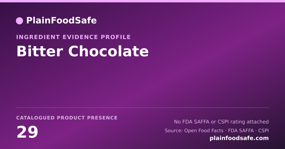 Share card for Bitter Chocolate Food Ingredient Evidence Profile