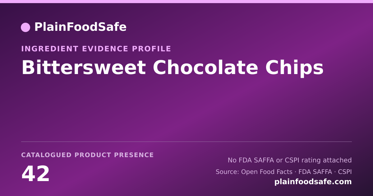 Share card for Bittersweet Chocolate Chips Food Ingredient Evidence Profile