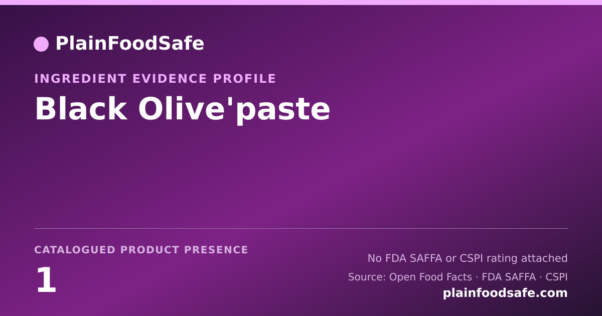 Share card for Black Olive'paste Food Ingredient Evidence Profile