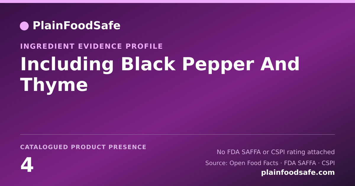 Share card for Including Black Pepper And Thyme Food Ingredient Evidence Profile