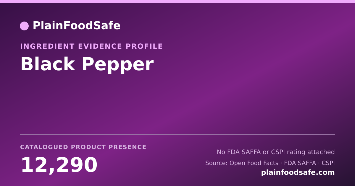 Share card for Black Pepper Food Ingredient Evidence Profile
