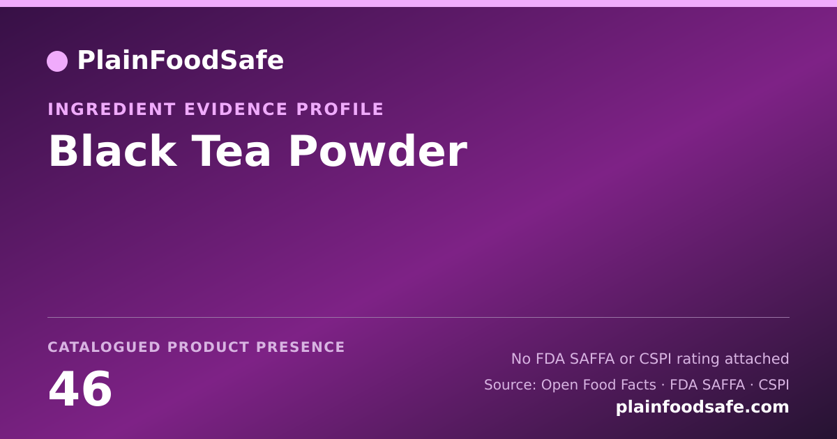 Share card for Black Tea Powder Food Ingredient Evidence Profile
