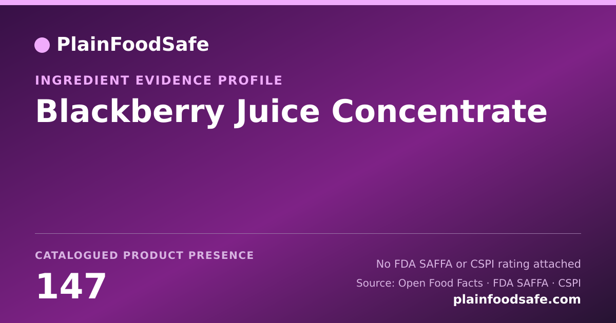 Share card for Blackberry Juice Concentrate Food Ingredient Evidence Profile