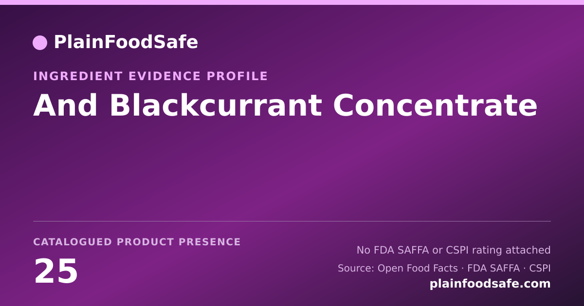 Share card for And Blackcurrant Concentrate Food Ingredient Evidence Profile
