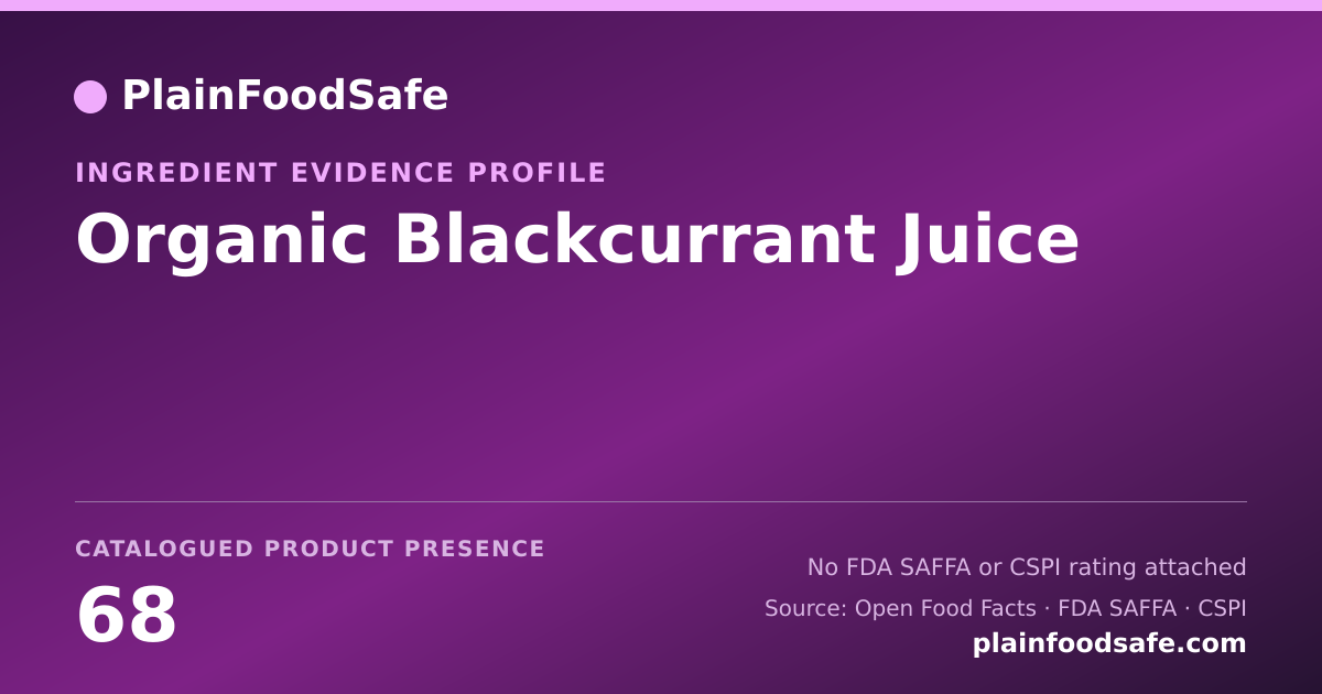 Share card for Organic Blackcurrant Juice Food Ingredient Evidence Profile