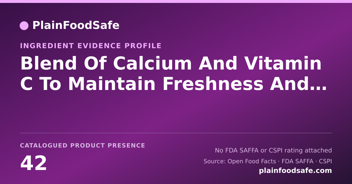 Share card for Blend Of Calcium And Vitamin C To Maintain Freshness And Color Food Ingredient Evidence Profile