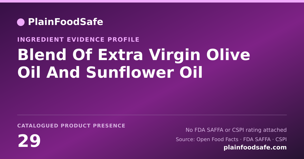 Share card for Blend Of Extra Virgin Olive Oil And Sunflower Oil Food Ingredient Evidence Profile