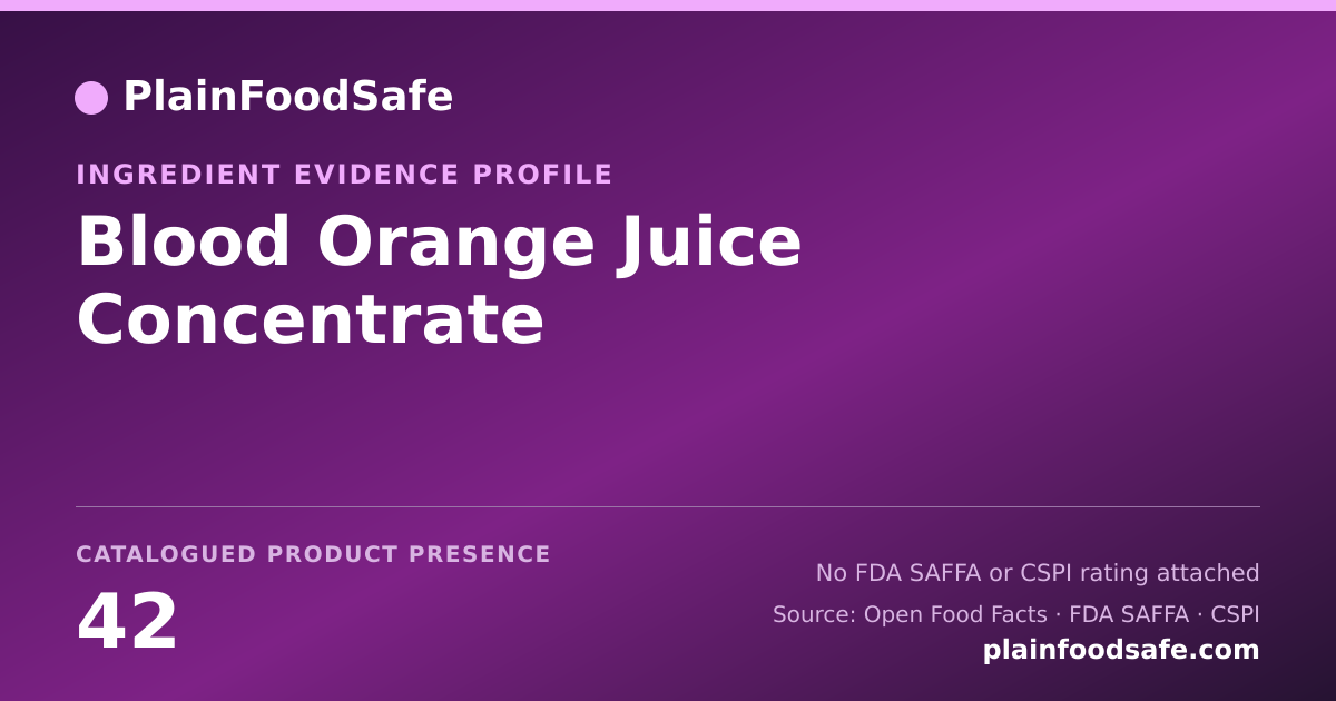 Share card for Blood Orange Juice Concentrate Food Ingredient Evidence Profile