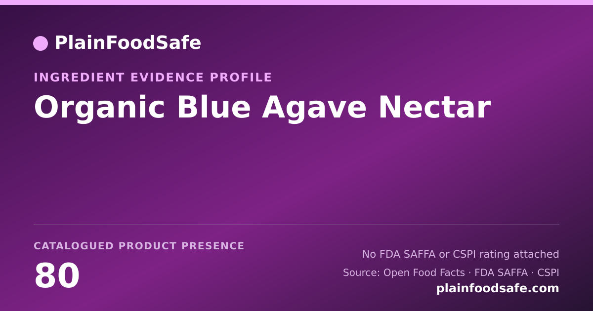 Share card for Organic Blue Agave Nectar Food Ingredient Evidence Profile