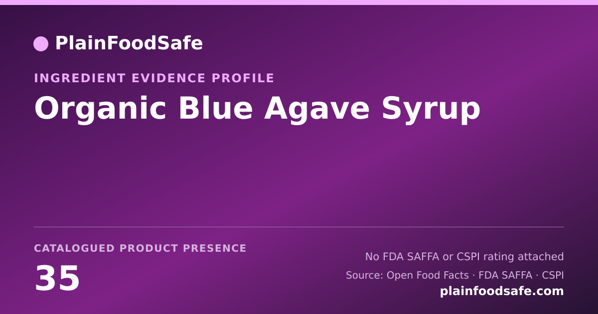 Share card for Organic Blue Agave Syrup Food Ingredient Evidence Profile