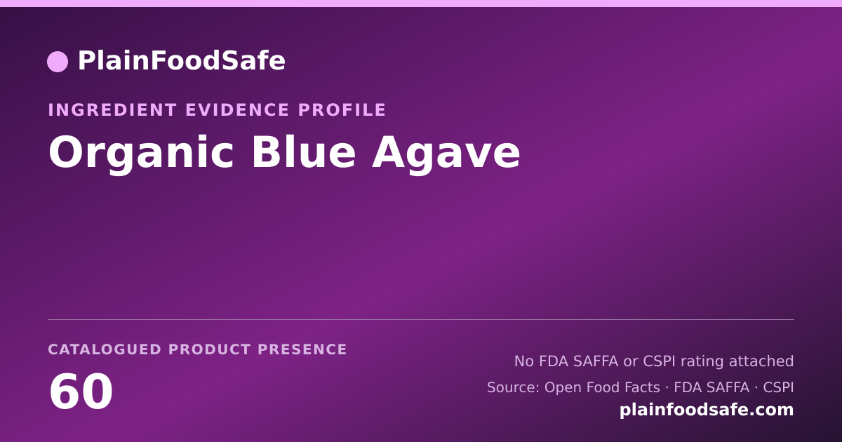 Share card for Organic Blue Agave Food Ingredient Evidence Profile