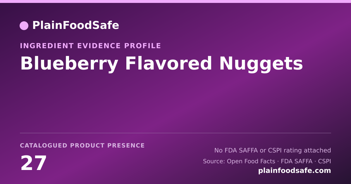 Share card for Blueberry Flavored Nuggets Food Ingredient Evidence Profile