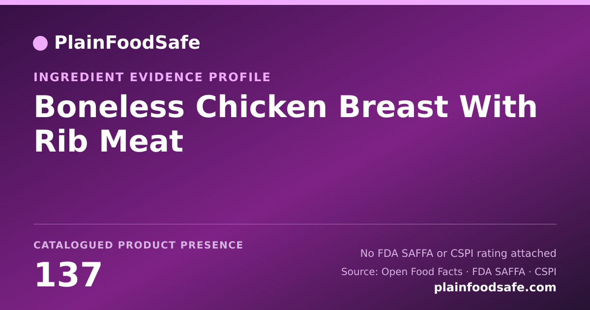 Share card for Boneless Chicken Breast With Rib Meat Food Ingredient Evidence Profile