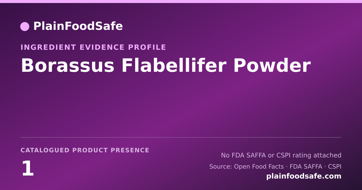 Share card for Borassus Flabellifer Powder Food Ingredient Evidence Profile