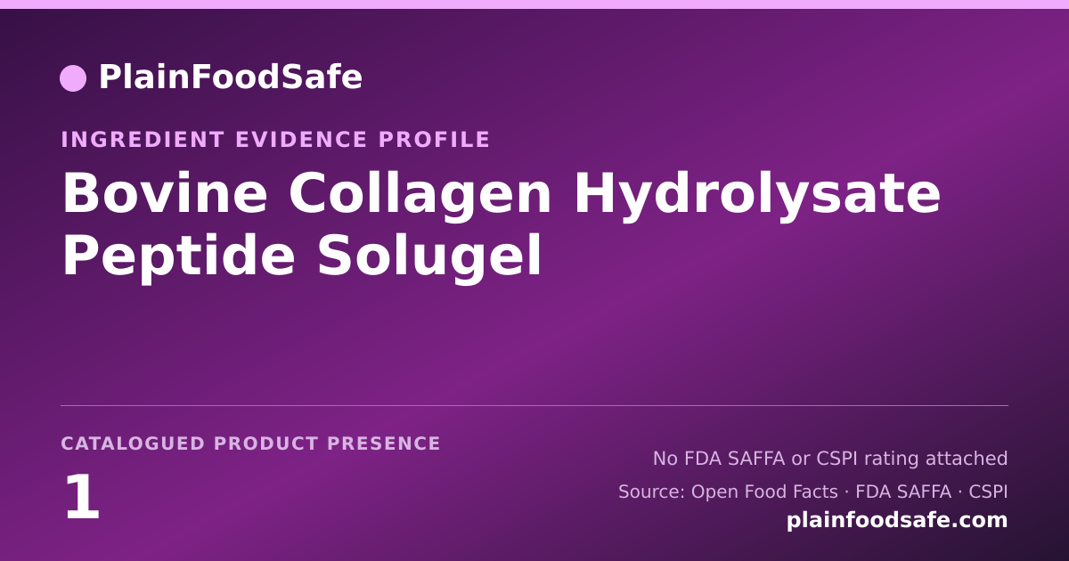 Share card for Bovine Collagen Hydrolysate Peptide Solugel Food Ingredient Evidence Profile