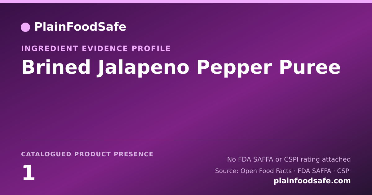 Share card for Brined Jalapeno Pepper Puree Food Ingredient Evidence Profile