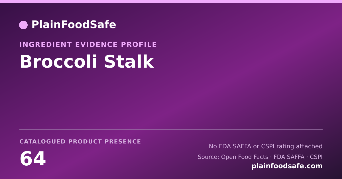 Share card for Broccoli Stalk Food Ingredient Evidence Profile