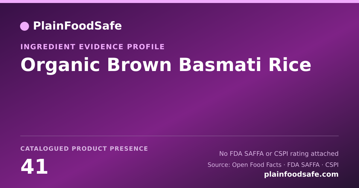 Share card for Organic Brown Basmati Rice Food Ingredient Evidence Profile