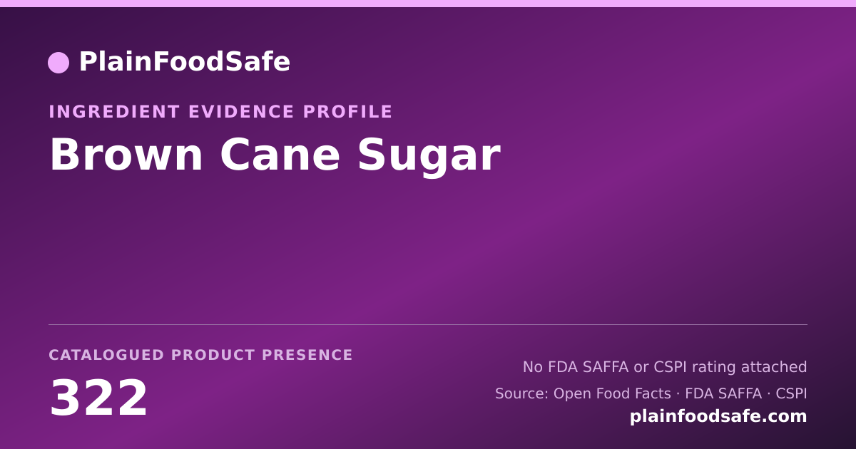 Share card for Brown Cane Sugar Food Ingredient Evidence Profile