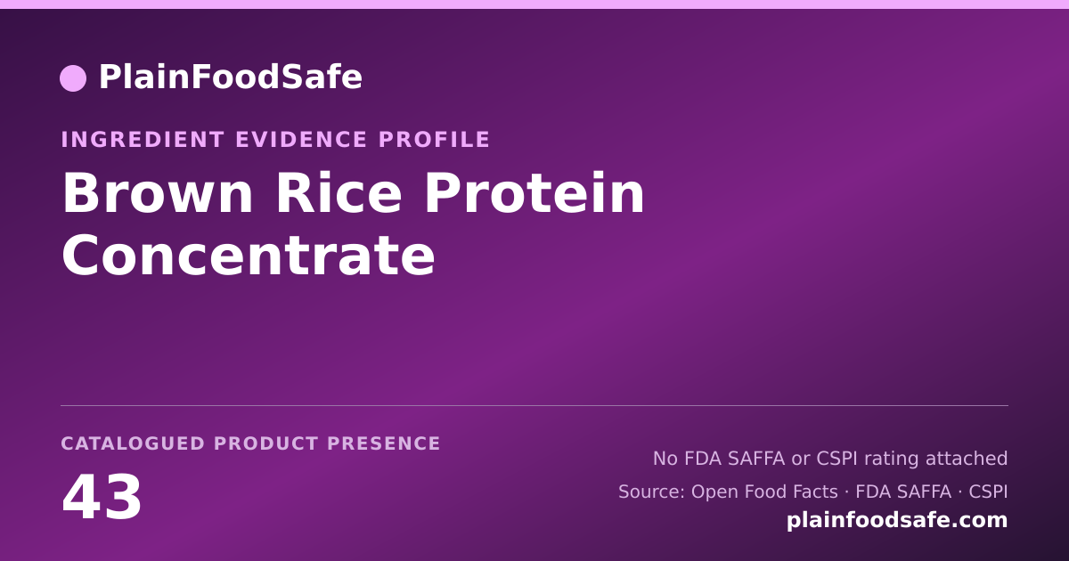 Share card for Brown Rice Protein Concentrate Food Ingredient Evidence Profile