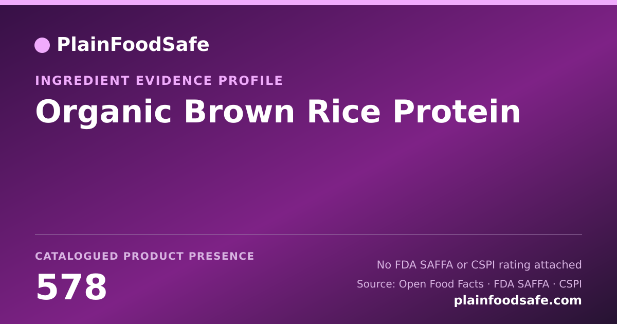 Share card for Organic Brown Rice Protein Food Ingredient Evidence Profile