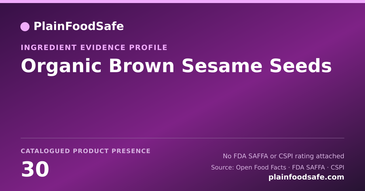 Share card for Organic Brown Sesame Seeds Food Ingredient Evidence Profile