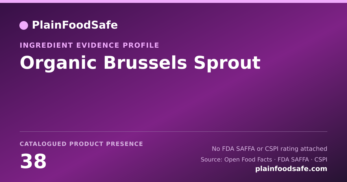 Share card for Organic Brussels Sprout Food Ingredient Evidence Profile