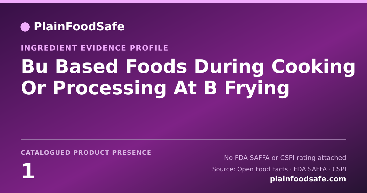 Share card for Bu Based Foods During Cooking Or Processing At B Frying Food Ingredient Evidence Profile