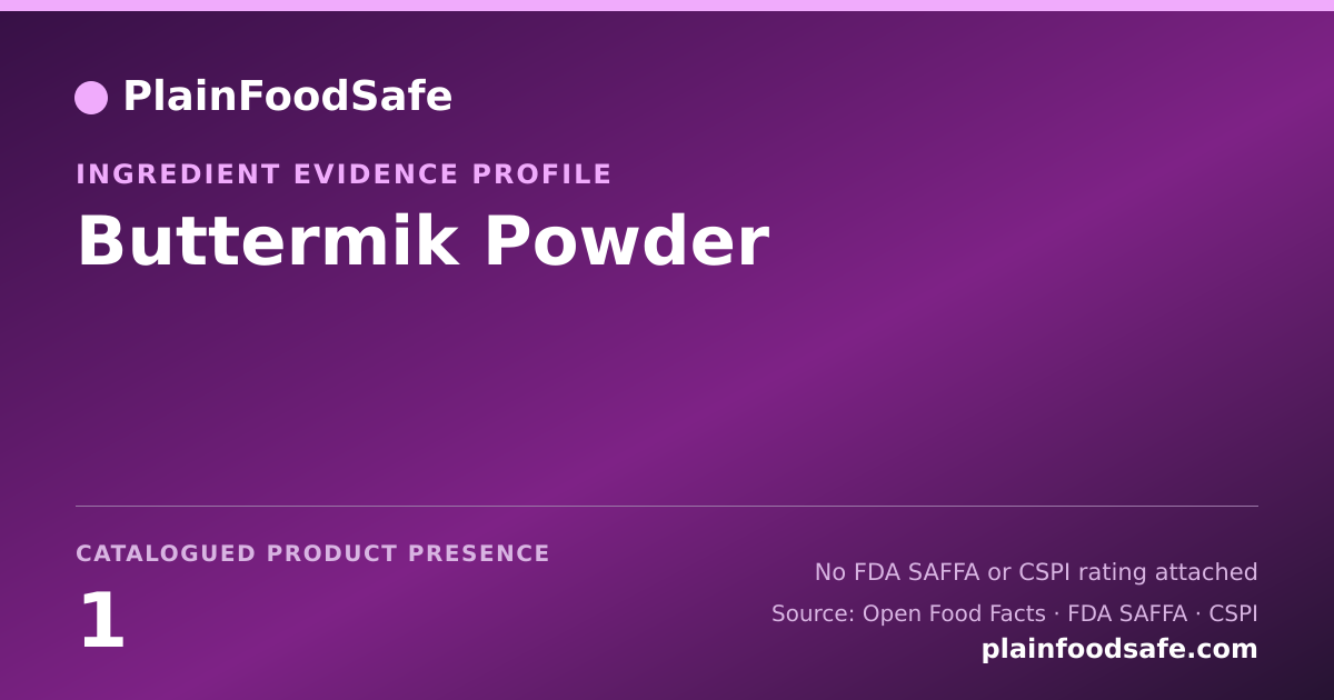 Share card for Buttermik Powder Food Ingredient Evidence Profile