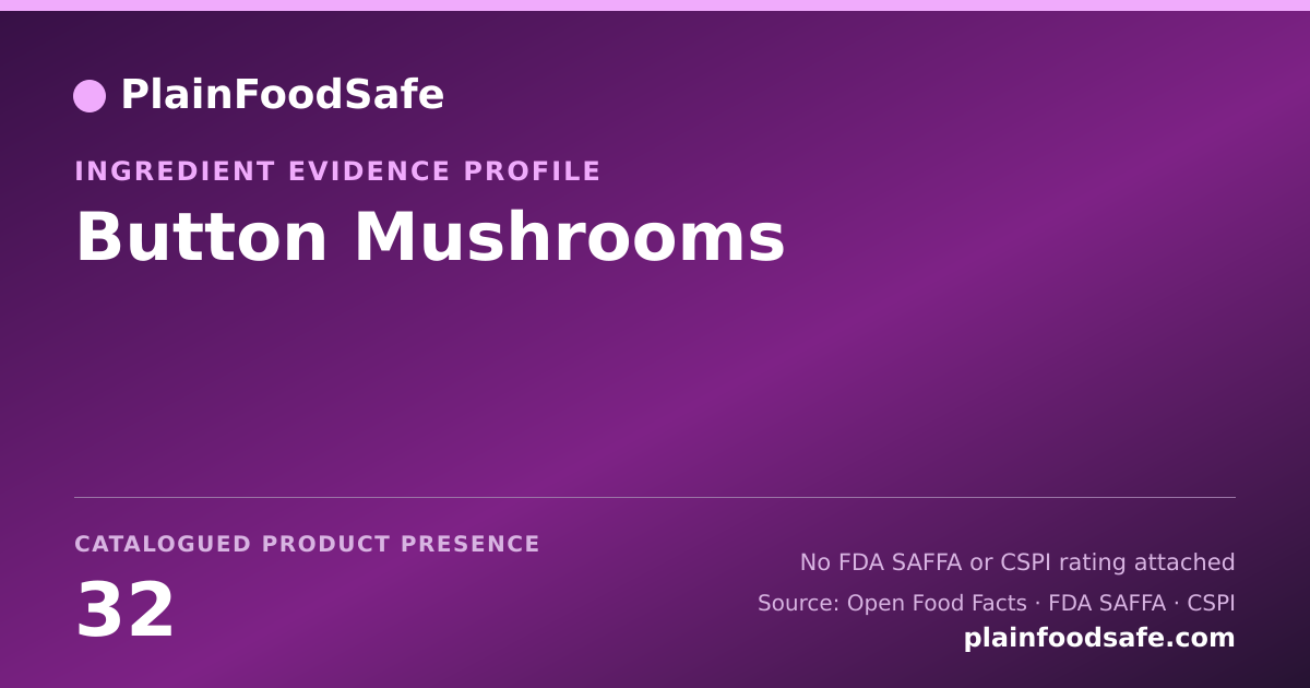 Share card for Button Mushrooms Food Ingredient Evidence Profile