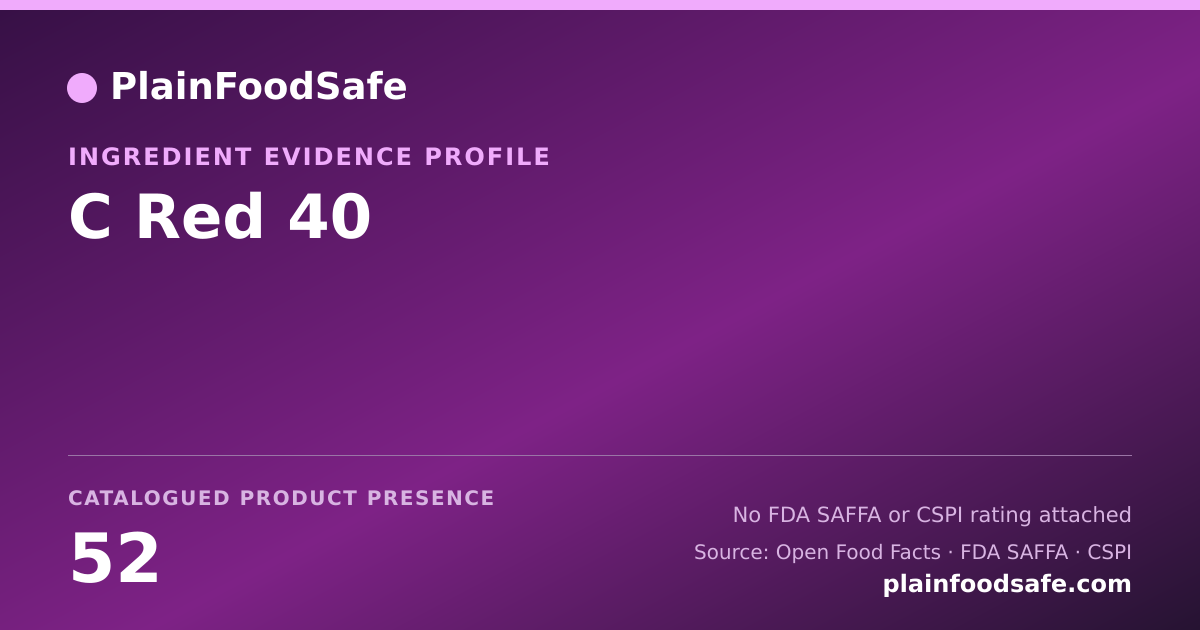 Share card for C Red 40 Food Ingredient Evidence Profile