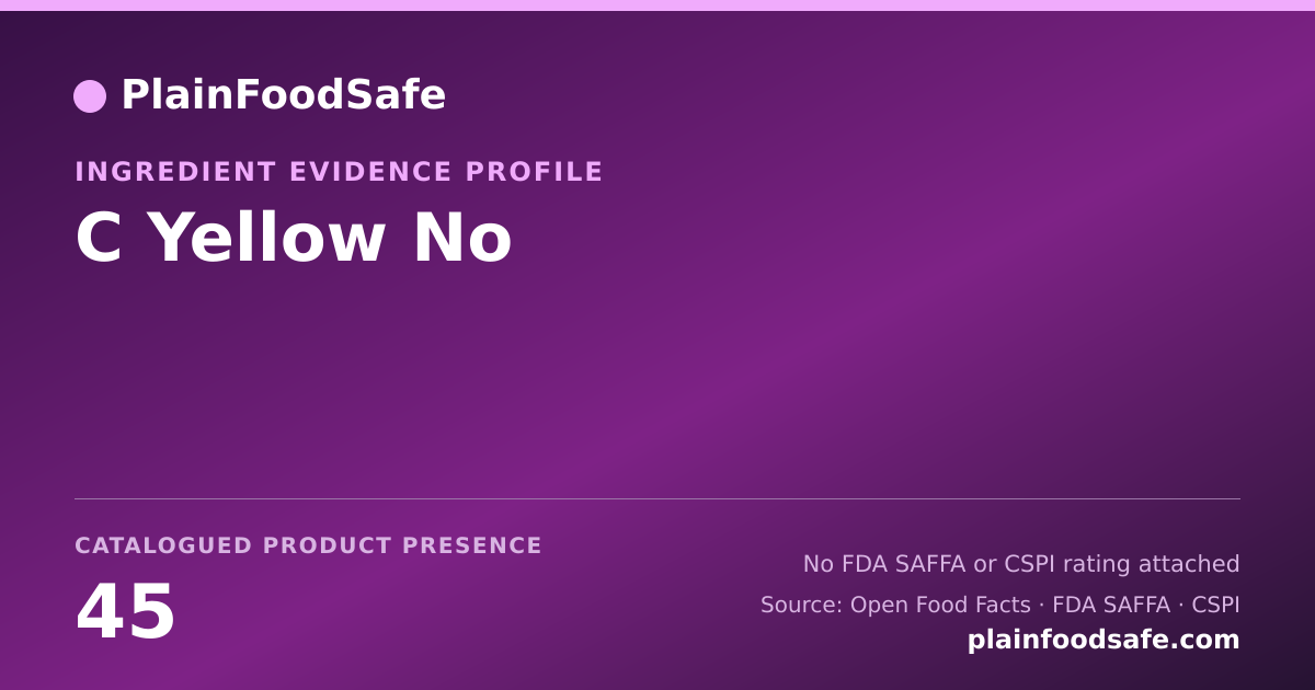 Share card for C Yellow No Food Ingredient Evidence Profile