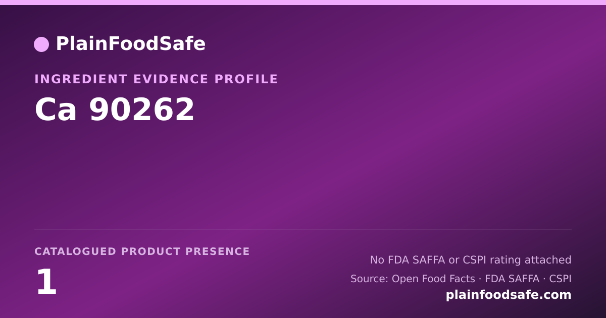 Share card for Ca 90262 Food Ingredient Evidence Profile