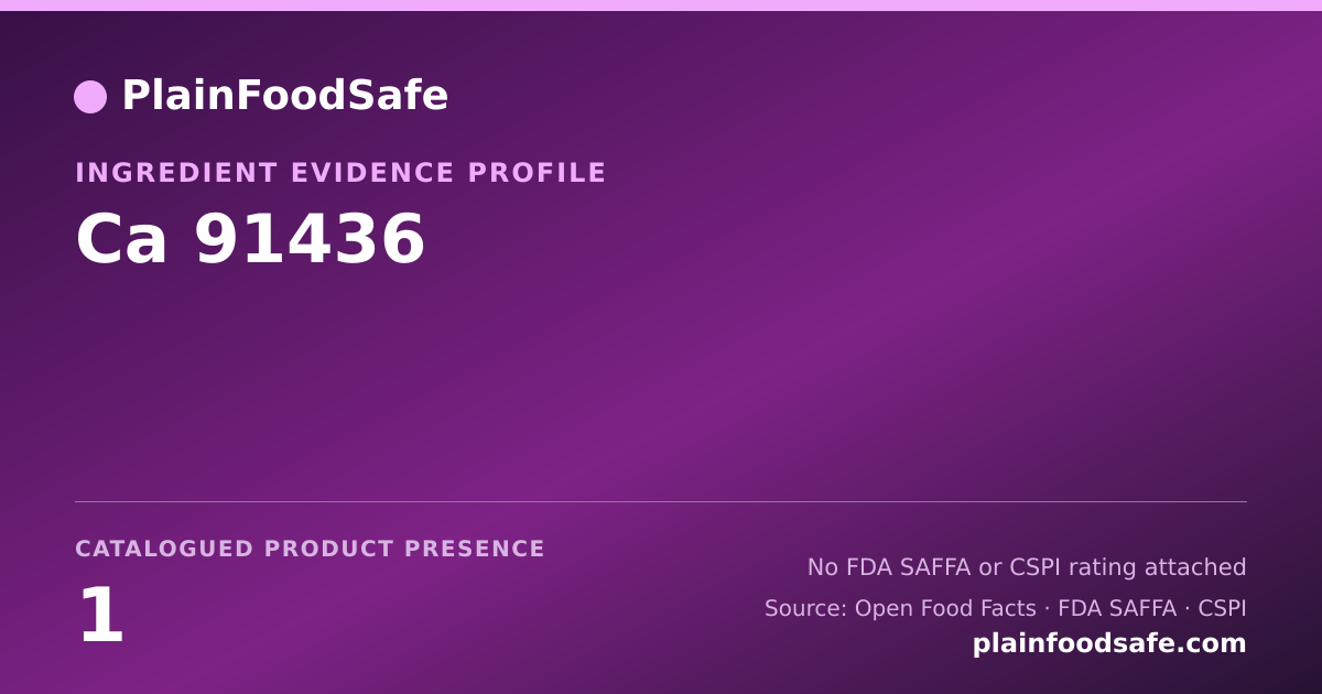 Share card for Ca 91436 Food Ingredient Evidence Profile