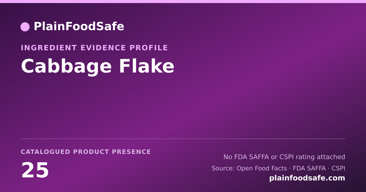 Share card for Cabbage Flake Food Ingredient Evidence Profile