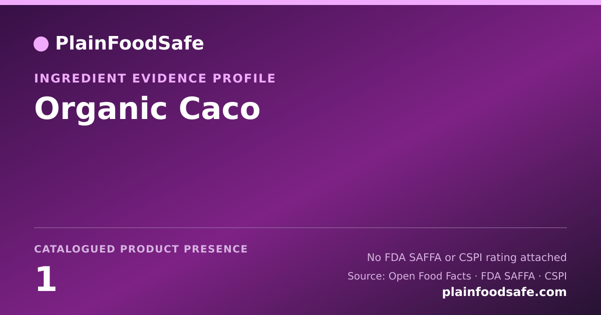 Share card for Organic Caco Food Ingredient Evidence Profile