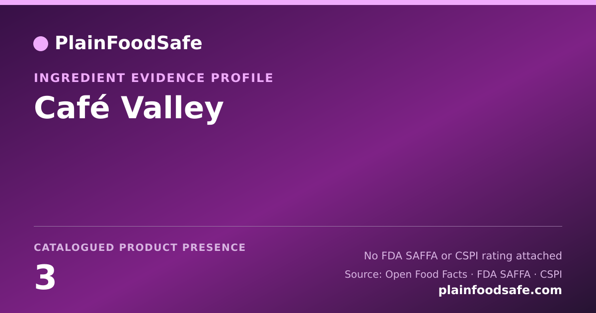Share card for Café Valley Food Ingredient Evidence Profile