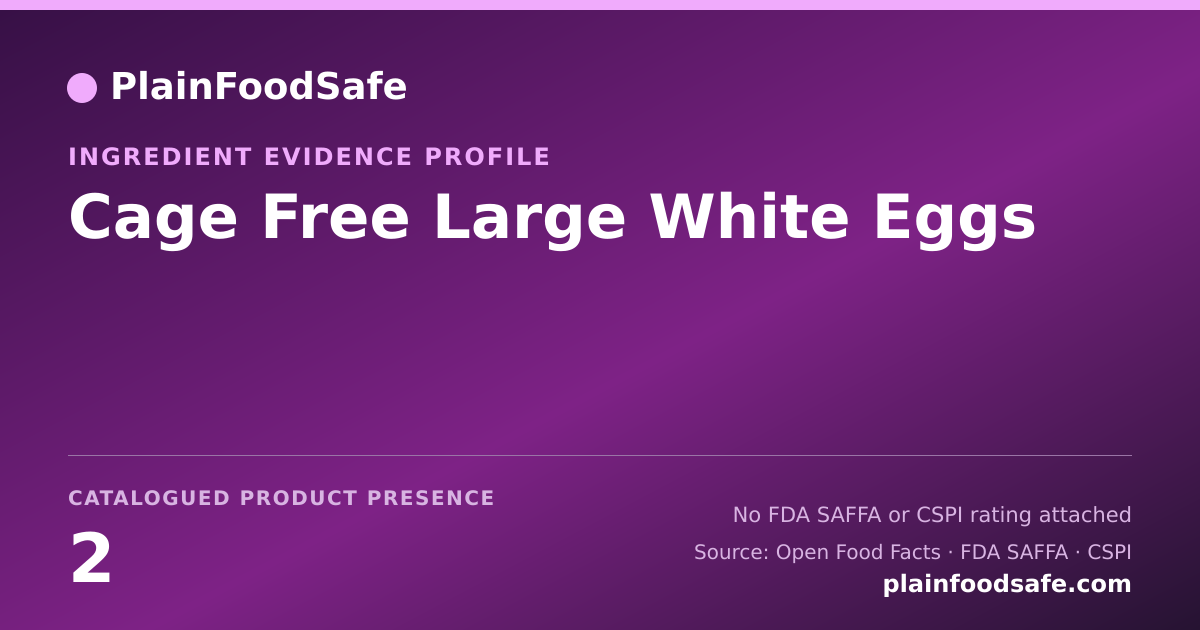 Share card for Cage Free Large White Eggs Food Ingredient Evidence Profile