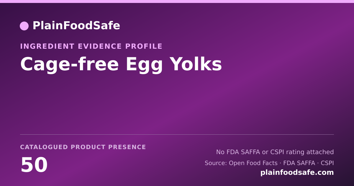 Share card for Cage-free Egg Yolks Food Ingredient Evidence Profile