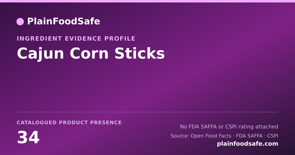 Share card for Cajun Corn Sticks Food Ingredient Evidence Profile
