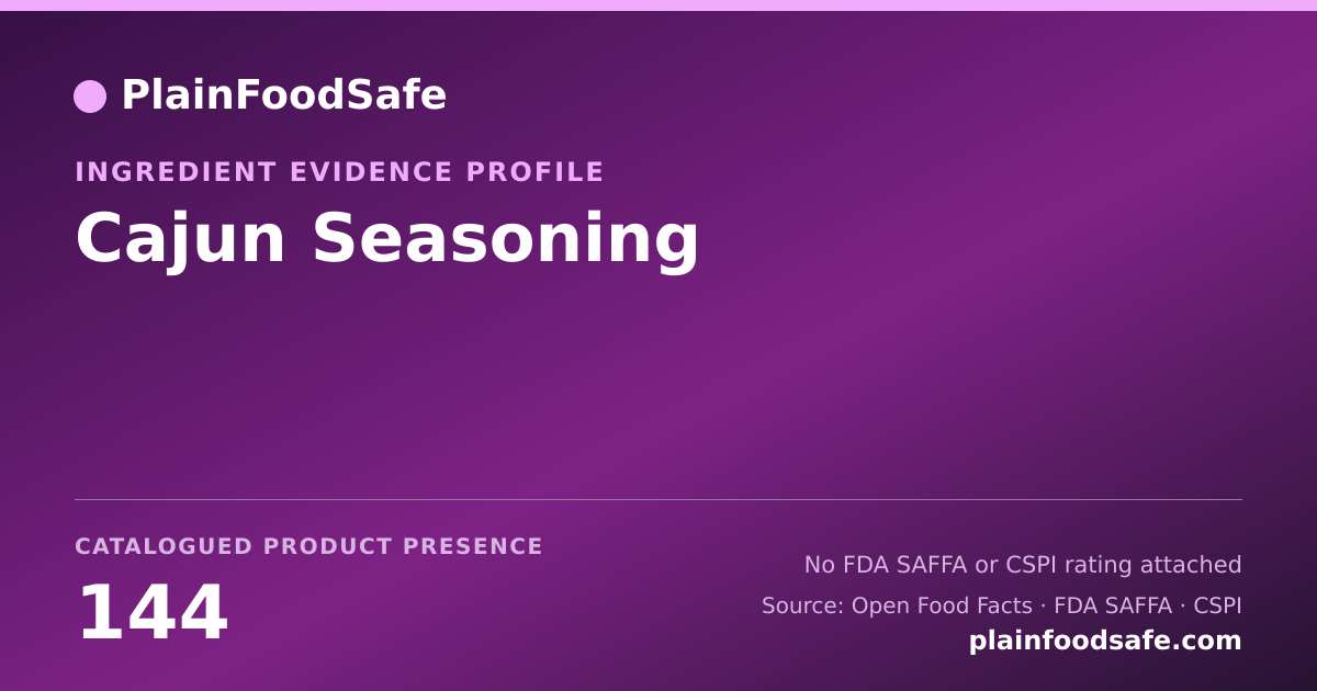 Share card for Cajun Seasoning Food Ingredient Evidence Profile