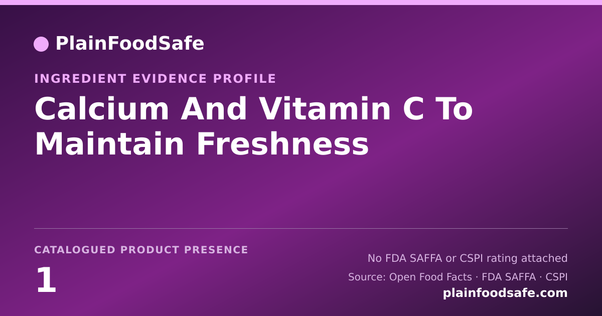 Share card for Calcium And Vitamin C To Maintain Freshness Food Ingredient Evidence Profile