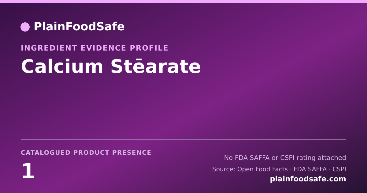 Share card for Calcium Stēarate Food Ingredient Evidence Profile