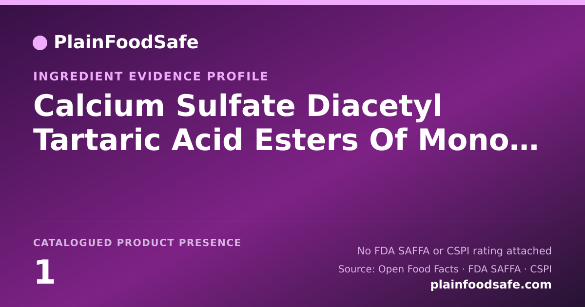 Share card for Calcium Sulfate Diacetyl Tartaric Acid Esters Of Mono-diglycerides Food Ingredient Evidence Profile
