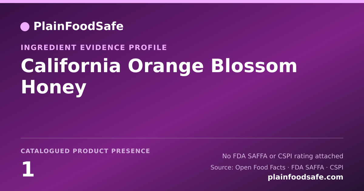 Share card for California Orange Blossom Honey Food Ingredient Evidence Profile