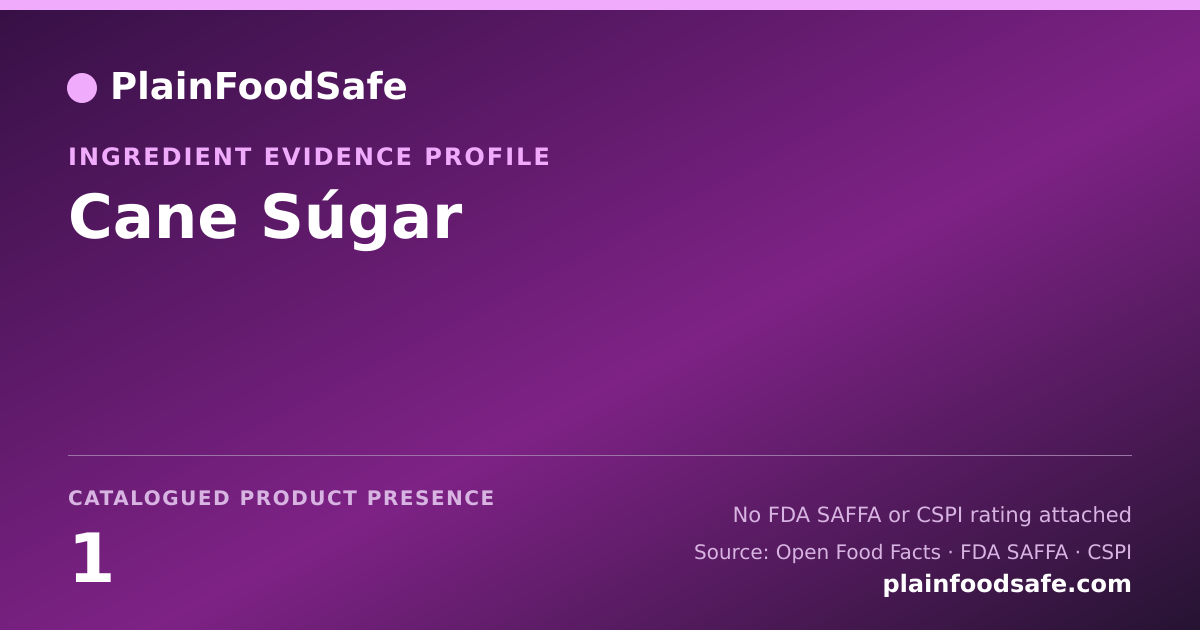 Share card for Cane Súgar Food Ingredient Evidence Profile
