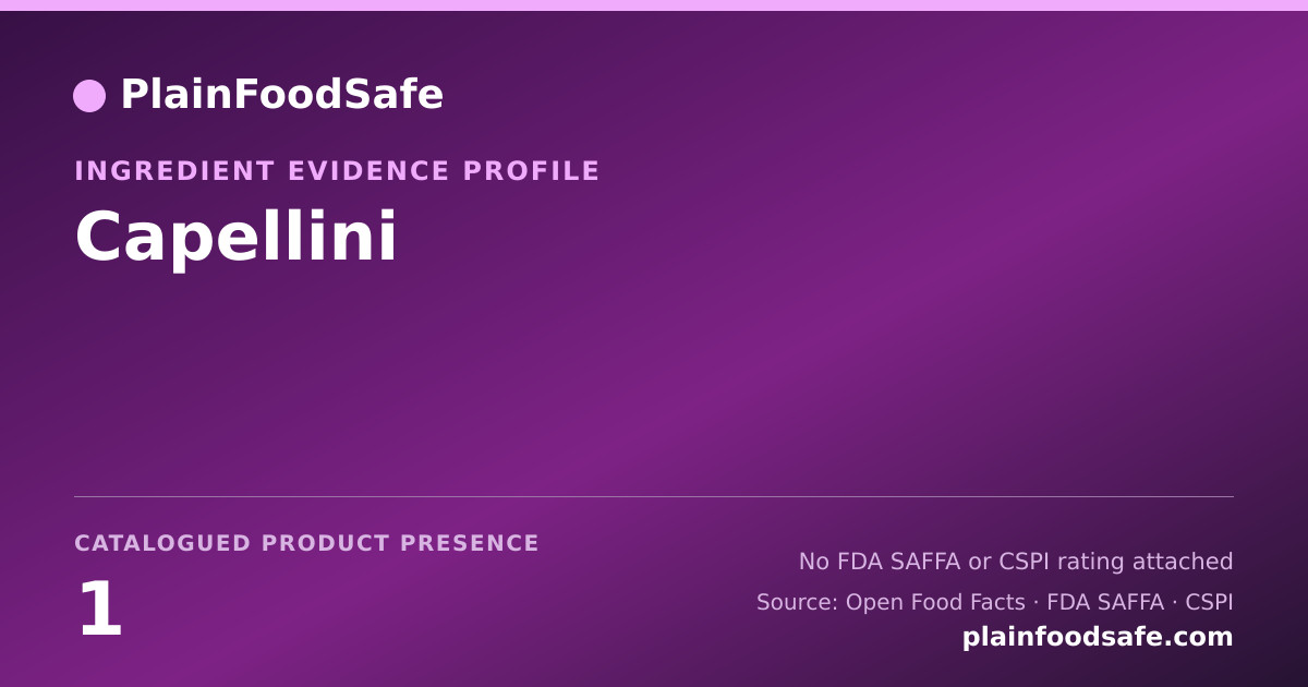 Share card for Capellini Food Ingredient Evidence Profile