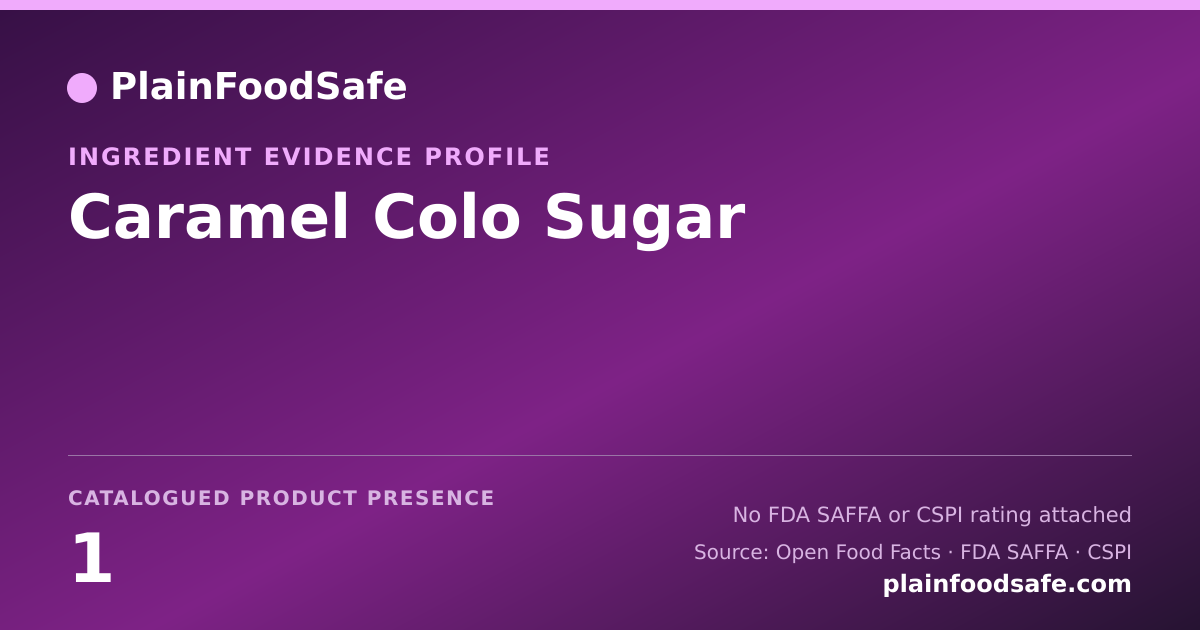 Share card for Caramel Colo Sugar Food Ingredient Evidence Profile