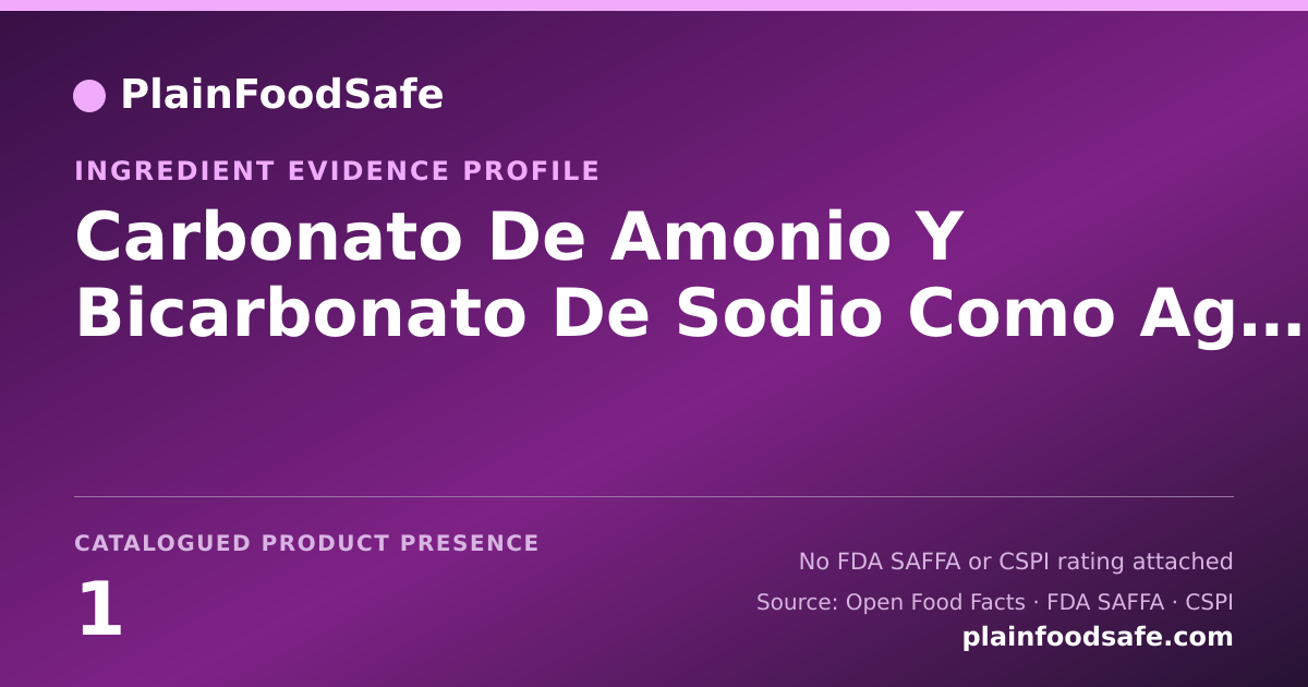 Share card for Carbonato De Amonio Y Bicarbonato De Sodio Como Agentes Leudantes Food Ingredient Evidence Profile